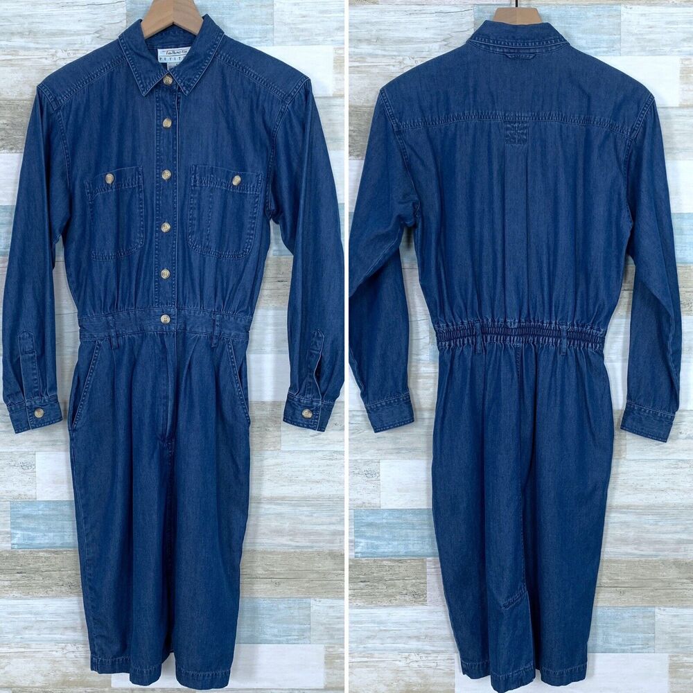 Talbots Chambray Midi Shirt Dress Blue Cottagecor… - image 1